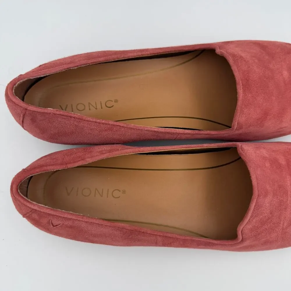 Vionic Dusty Rose Suede Loafers Women's 11 NWOT